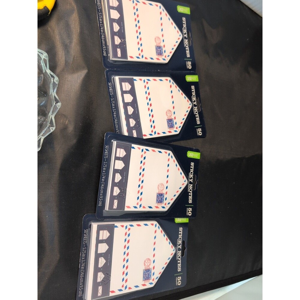 Set Of 4 Air Mail Envelope  Sticky Note Pad School Lunch Notes Daily Notes
